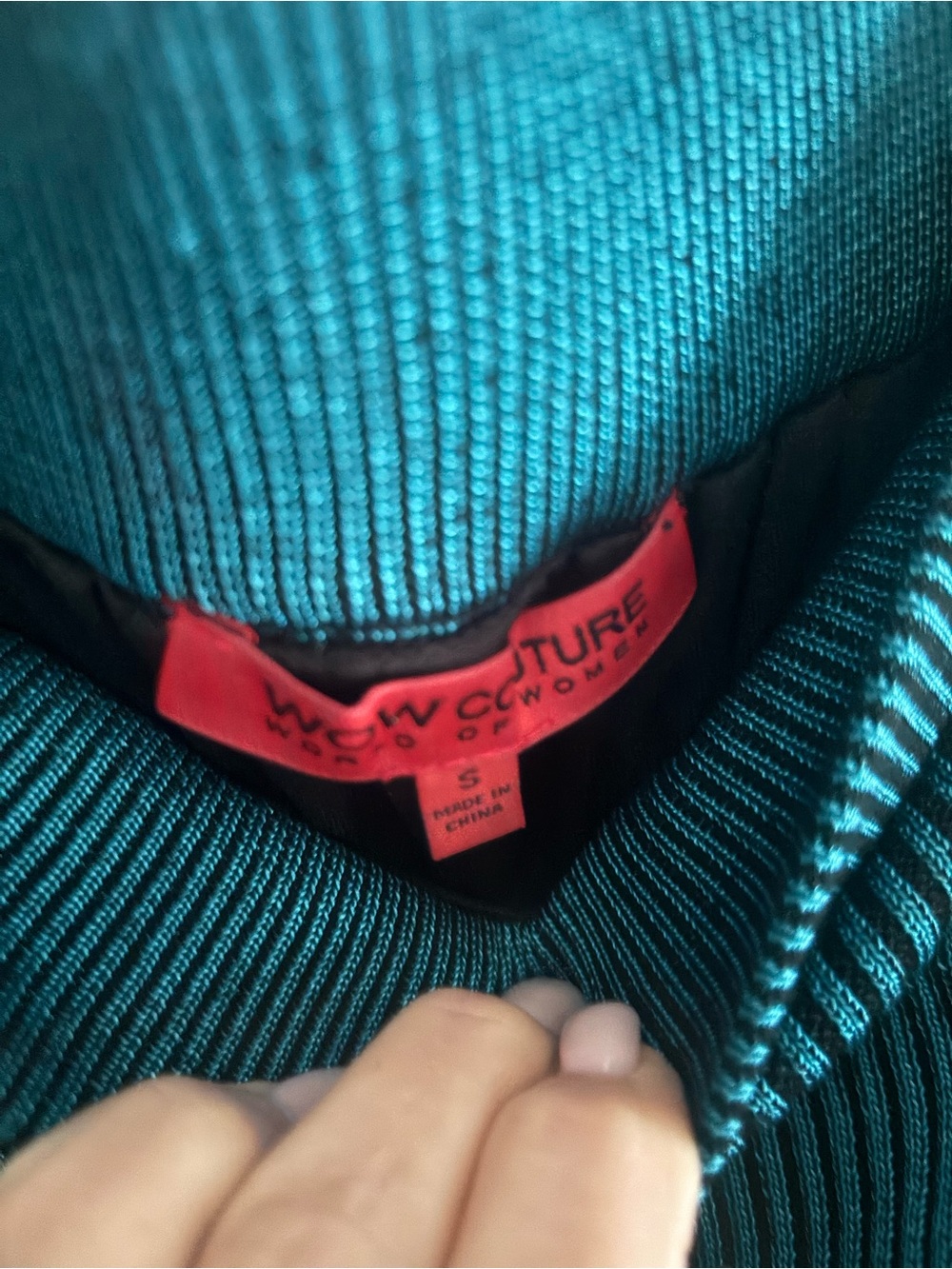 NWT Teal Ribbed Knit Skirt - Picture 4 of 6